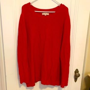 LOFT Plus Red Sweater with Button Cuffs, 20/22